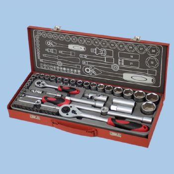 Metal Case Series - 50pcs 1/4" & 1/2" Socket Wrench set 