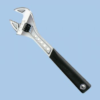 6" Tiger's Jaw Adjustable Wrench w/Scale & Ergonomical TPR Handle