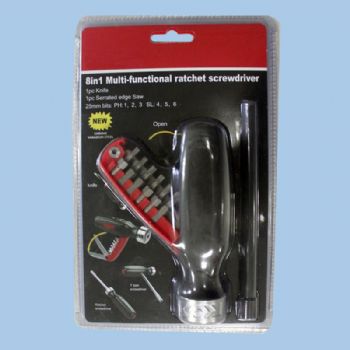 8 in 1Ratchet Handle Screwdriver with Knife